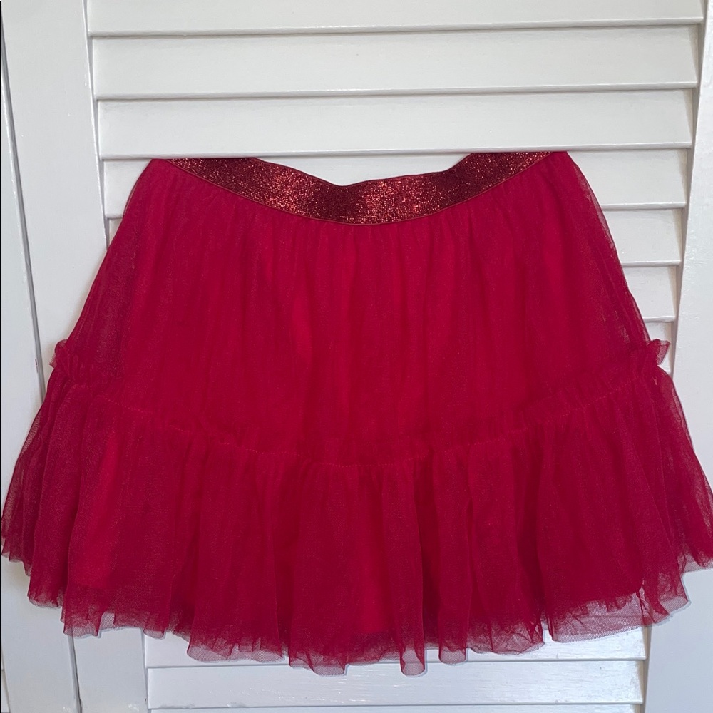 Tucker + Tate Glittery Red Tulle Skirt